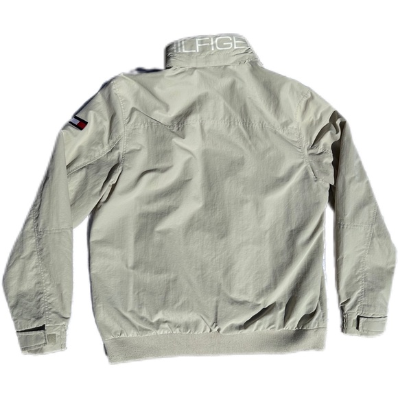 VINTAGE Tommy Hilfiger Jacket Mens Medium Windbreaker Beige/ Cream Full zip - Picture 2 of 11